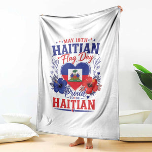 May 18th Haitian Flag Day Floral Hibiscus Throw Blanket Proud To Be Haitian Heritage Pride TS02 Print Your Wear