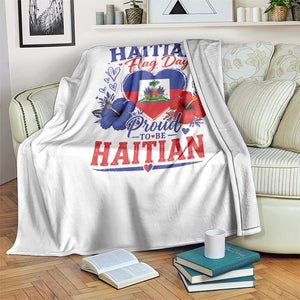 May 18th Haitian Flag Day Floral Hibiscus Throw Blanket Proud To Be Haitian Heritage Pride TS02 Print Your Wear