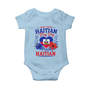 May 18th Haitian Flag Day Floral Hibiscus Baby Onesie Proud To Be Haitian Heritage Pride TS02 Light Blue Print Your Wear