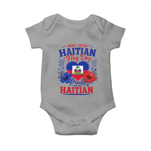 May 18th Haitian Flag Day Floral Hibiscus Baby Onesie Proud To Be Haitian Heritage Pride TS02 Sport Gray Print Your Wear