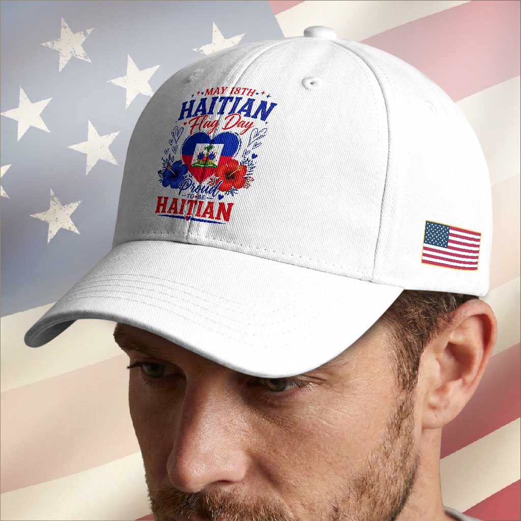 May 18th Haitian Flag Day Floral Hibiscus Baseball Cap Proud To Be Haitian Heritage Pride TS02 Print Your Wear