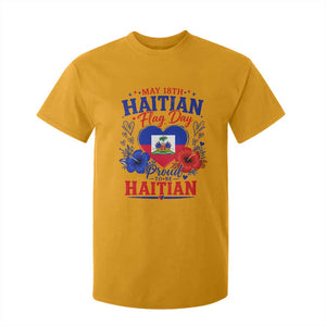 May 18th Haitian Flag Day Floral Hibiscus T Shirt For Kid Proud To Be Haitian Heritage Pride TS02 Gold Print Your Wear
