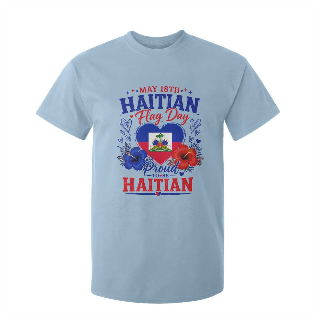 May 18th Haitian Flag Day Floral Hibiscus T Shirt For Kid Proud To Be Haitian Heritage Pride TS02 Light Blue Print Your Wear