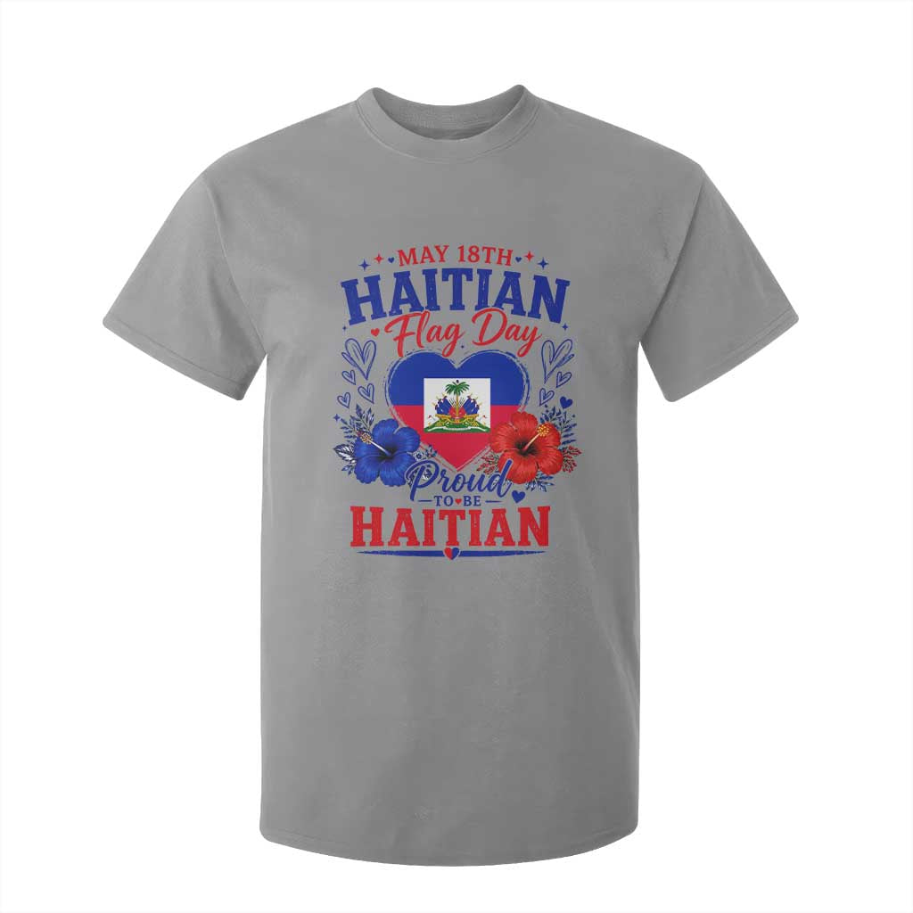 May 18th Haitian Flag Day Floral Hibiscus T Shirt For Kid Proud To Be Haitian Heritage Pride TS02 Sport Gray Print Your Wear