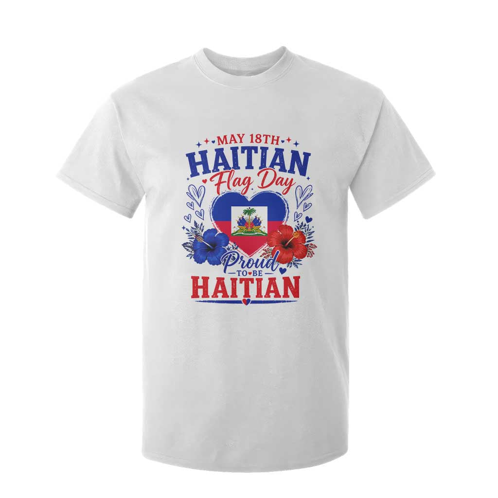 May 18th Haitian Flag Day Floral Hibiscus T Shirt For Kid Proud To Be Haitian Heritage Pride TS02 White Print Your Wear