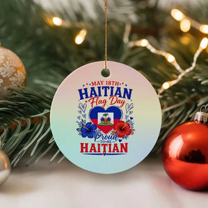 May 18th Haitian Flag Day Floral Hibiscus Ceramic Ornament Proud To Be Haitian Heritage Pride TS02 1pc Pastel Print Your Wear