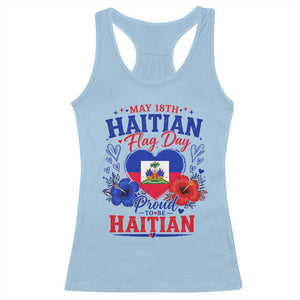 May 18th Haitian Flag Day Floral Hibiscus Racerback Tank Top Proud To Be Haitian Heritage Pride TS02 Light Blue Print Your Wear