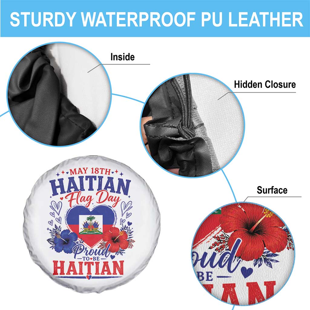 May 18th Haitian Flag Day Floral Hibiscus Spare Tire Cover Proud To Be Haitian Heritage Pride TS02 Print Your Wear