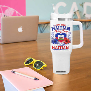 May 18th Haitian Flag Day Floral Hibiscus Tumbler With Handle Proud To Be Haitian Heritage Pride TS02 Print Your Wear