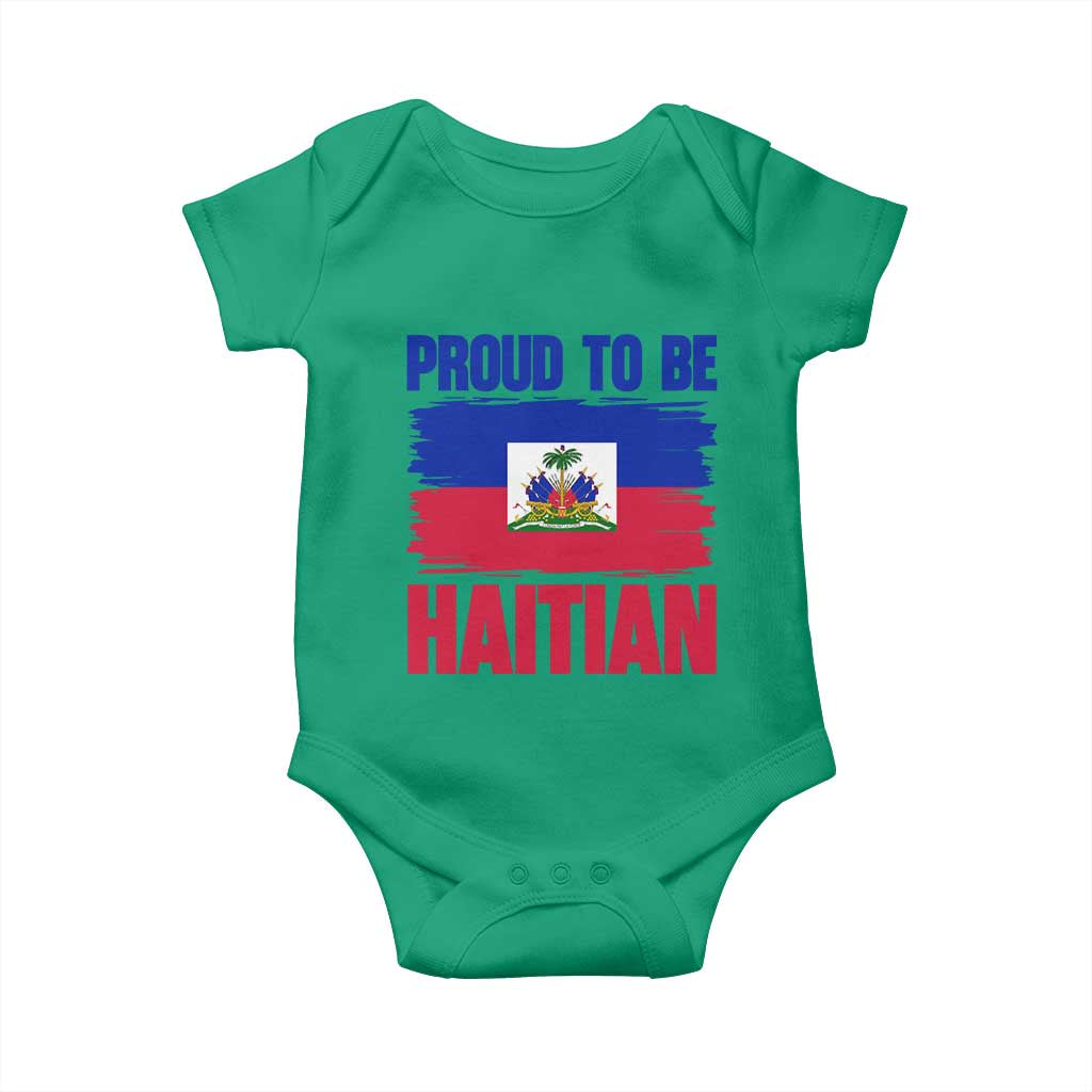Proud To Be Haitian Baby Onesie Haiti Flag Heritage Pride TS02 Irish Green Print Your Wear