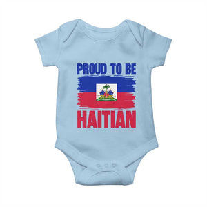 Proud To Be Haitian Baby Onesie Haiti Flag Heritage Pride TS02 Light Blue Print Your Wear