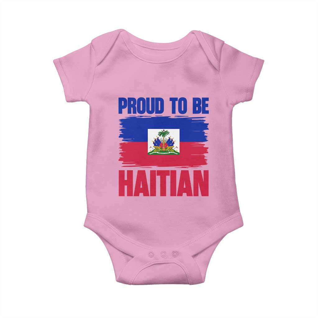 Proud To Be Haitian Baby Onesie Haiti Flag Heritage Pride TS02 Light Pink Print Your Wear