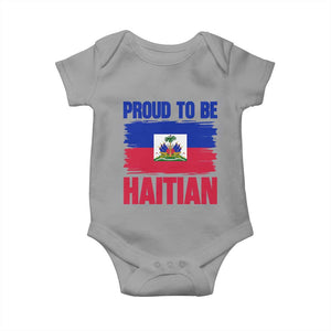 Proud To Be Haitian Baby Onesie Haiti Flag Heritage Pride TS02 Sport Gray Print Your Wear