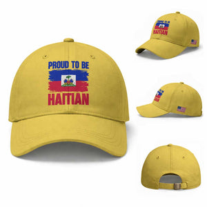 Proud To Be Haitian Baseball Cap Haiti Flag Heritage Pride TS02 Baseball Cap Universal Fit Yellow Print Your Wear