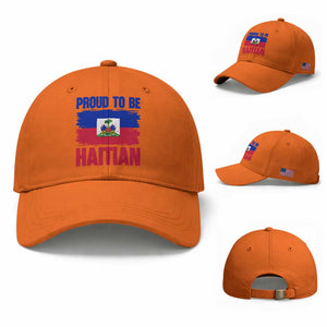 Proud To Be Haitian Baseball Cap Haiti Flag Heritage Pride TS02 Baseball Cap Universal Fit Orange Print Your Wear