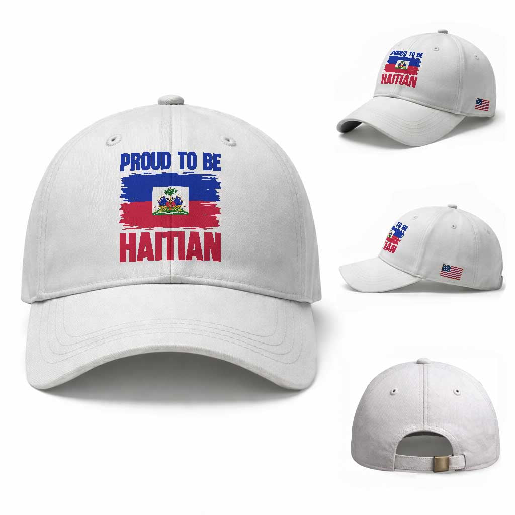Proud To Be Haitian Baseball Cap Haiti Flag Heritage Pride TS02 Baseball Cap Universal Fit White Print Your Wear