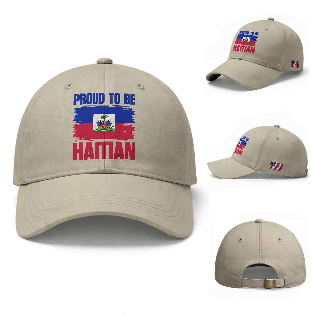 Proud To Be Haitian Baseball Cap Haiti Flag Heritage Pride TS02 Baseball Cap Universal Fit Beige Print Your Wear