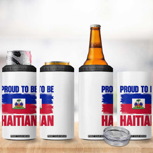 Proud To Be Haitian 4 in 1 Can Cooler Tumbler Haiti Flag Heritage Pride TS02 Print Your Wear