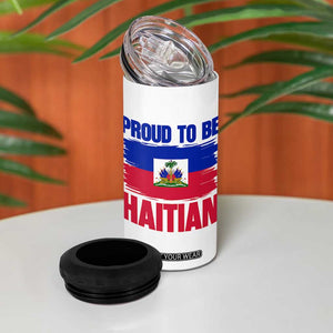 Proud To Be Haitian 4 in 1 Can Cooler Tumbler Haiti Flag Heritage Pride TS02 Print Your Wear