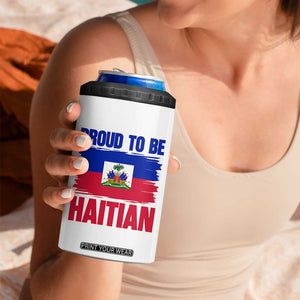 Proud To Be Haitian 4 in 1 Can Cooler Tumbler Haiti Flag Heritage Pride TS02 Print Your Wear