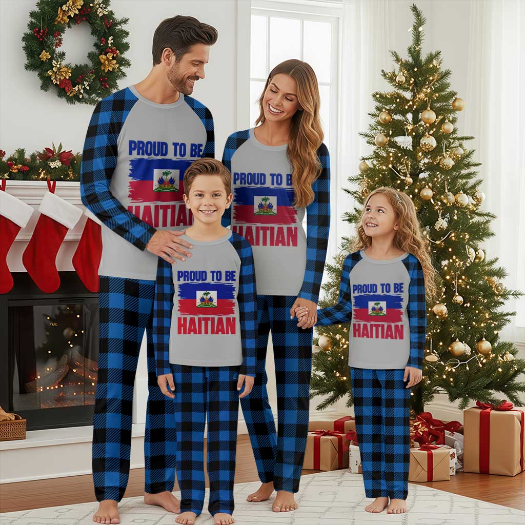 Proud To Be Haitian Plaid Pajama Set Haiti Flag Heritage Pride TS02 Blue Plaid Print Your Wear