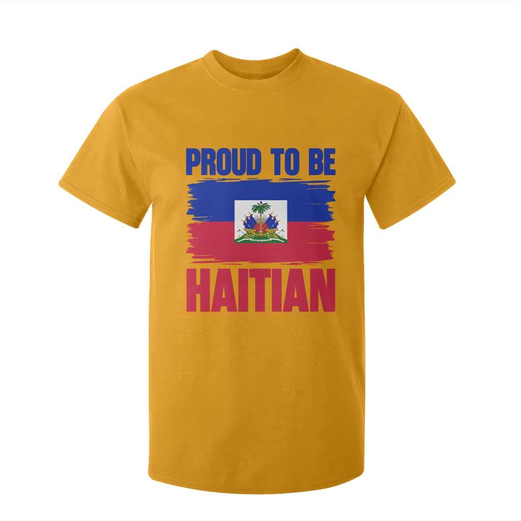 Proud To Be Haitian T Shirt For Kid Haiti Flag Heritage Pride TS02 Gold Print Your Wear