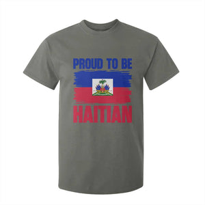 Proud To Be Haitian T Shirt For Kid Haiti Flag Heritage Pride TS02 Military Green Print Your Wear