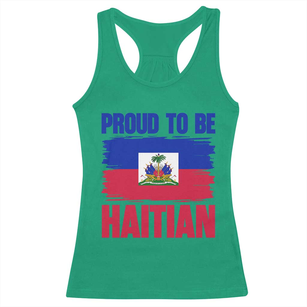 Proud To Be Haitian Racerback Tank Top Haiti Flag Heritage Pride TS02 Irish Green Print Your Wear