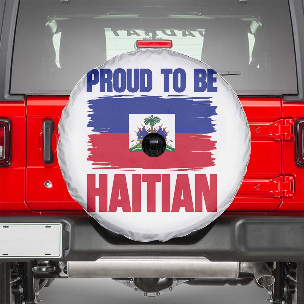 Proud To Be Haitian Spare Tire Cover Haiti Flag Heritage Pride TS02 White Print Your Wear