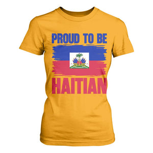 Proud To Be Haitian T Shirt For Women Haiti Flag Heritage Pride TS02 Gold Print Your Wear