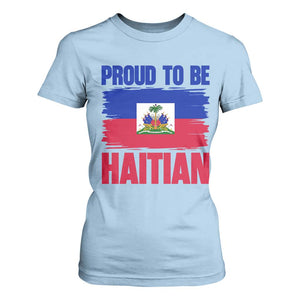 Proud To Be Haitian T Shirt For Women Haiti Flag Heritage Pride TS02 Light Blue Print Your Wear