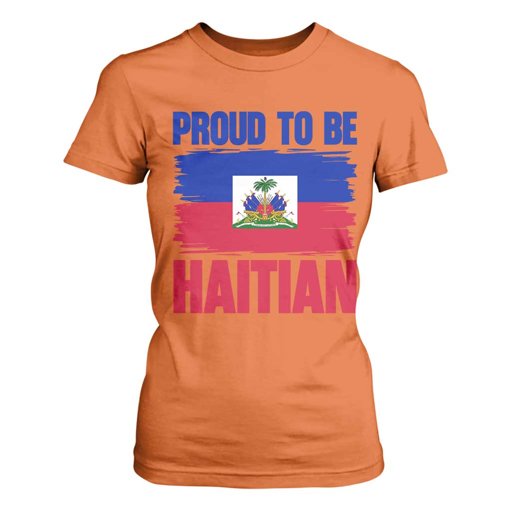 Proud To Be Haitian T Shirt For Women Haiti Flag Heritage Pride TS02 Orange Print Your Wear