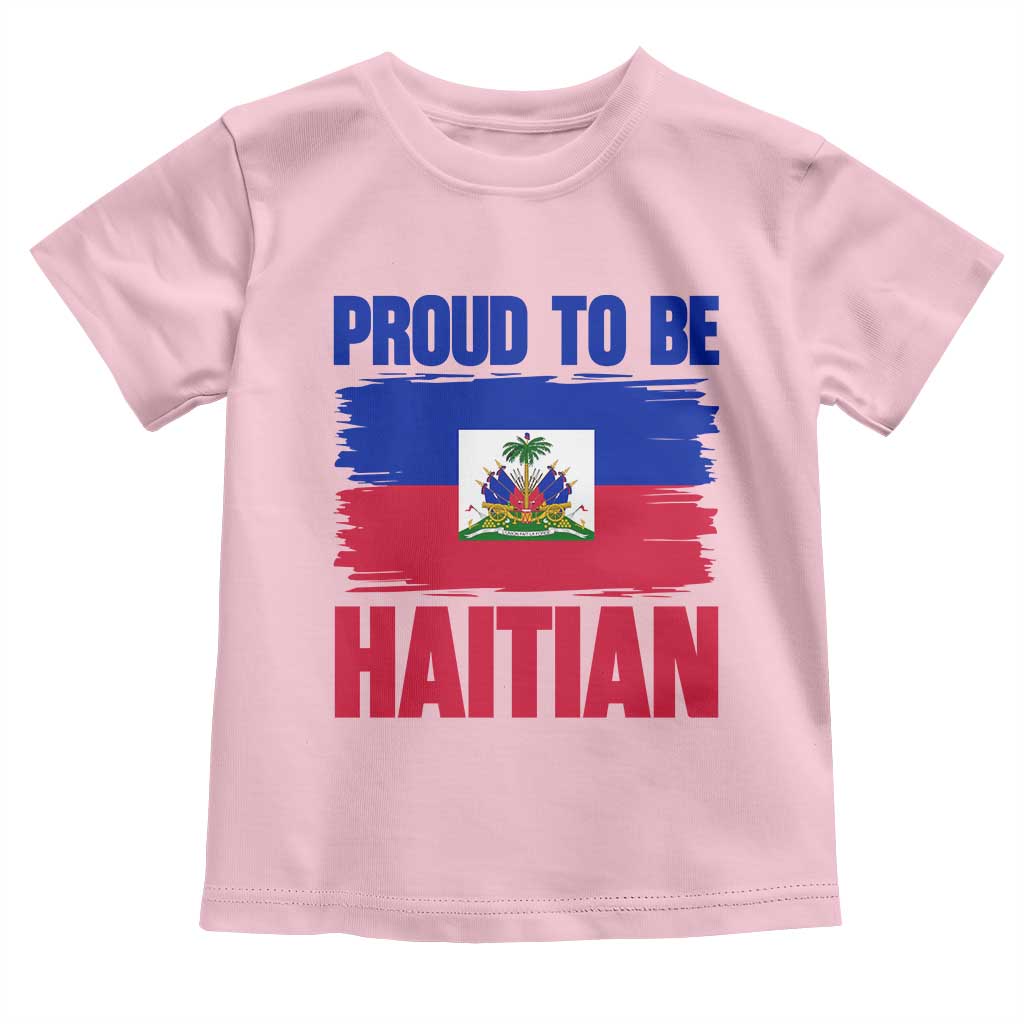 Proud To Be Haitian Toddler T Shirt Haiti Flag Heritage Pride TS02 Light Pink Print Your Wear