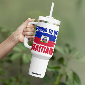 Proud To Be Haitian Tumbler With Handle Haiti Flag Heritage Pride TS02 Print Your Wear