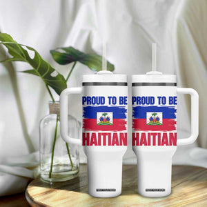 Proud To Be Haitian Tumbler With Handle Haiti Flag Heritage Pride TS02 Print Your Wear