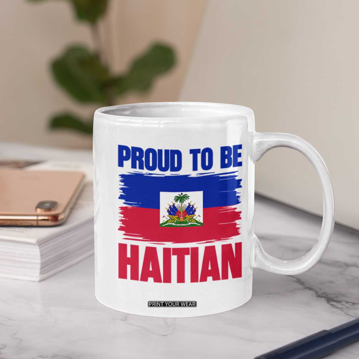 Proud To Be Haitian Coffee Mug Haiti Flag Heritage Pride TS02 Print Your Wear