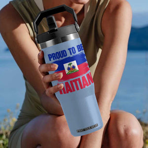 Proud To Be Haitian Flip Straw Tumbler Haiti Flag Heritage Pride TS02 One Size: 30 oz Light Blue Print Your Wear