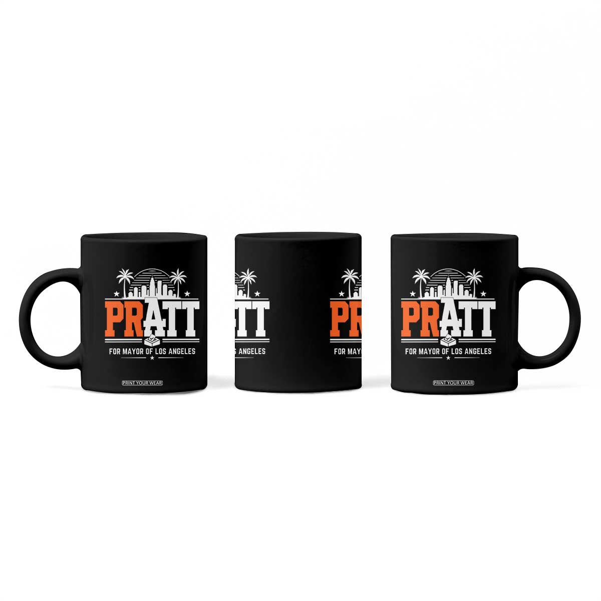 Pratt for Mayor of Los Angeles Retro Skyline Graphic Coffee Mug Support Local Leadership LA City California Pride TS02 Print Your Wear