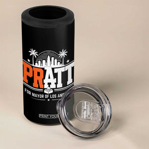 Pratt for Mayor of Los Angeles Retro Skyline Graphic 4 in 1 Can Cooler Tumbler Support Local Leadership LA City California Pride TS02 Print Your Wear