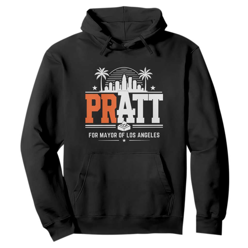 Pratt for Mayor of Los Angeles Retro Skyline Graphic Hoodie Support Local Leadership LA City California Pride TS02 Black Print Your Wear