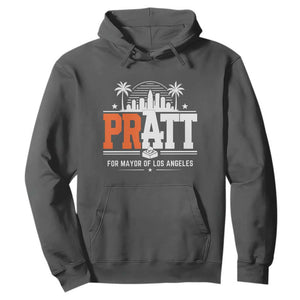 Pratt for Mayor of Los Angeles Retro Skyline Graphic Hoodie Support Local Leadership LA City California Pride TS02 Dark Heather Print Your Wear