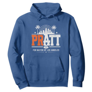 Pratt for Mayor of Los Angeles Retro Skyline Graphic Hoodie Support Local Leadership LA City California Pride TS02 Royal Blue Print Your Wear