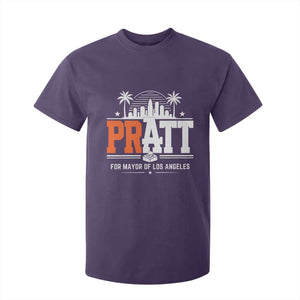 Pratt for Mayor of Los Angeles Retro Skyline Graphic T Shirt For Kid Support Local Leadership LA City California Pride TS02 Purple Print Your Wear
