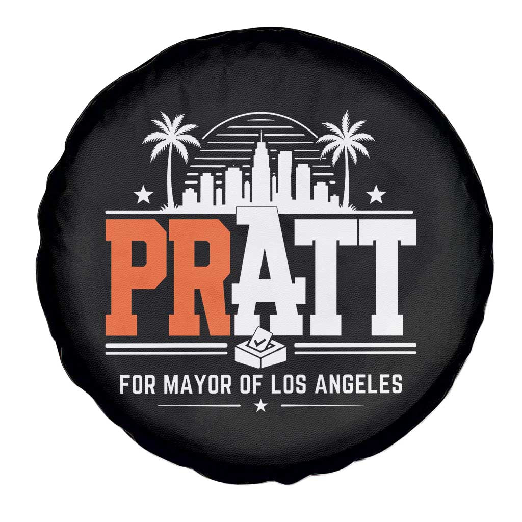 Pratt for Mayor of Los Angeles Retro Skyline Graphic Spare Tire Cover Support Local Leadership LA City California Pride TS02 Print Your Wear