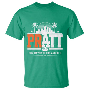 Pratt for Mayor of Los Angeles Retro Skyline Graphic T Shirt Support Local Leadership LA City California Pride TS02 Irish Green Print Your Wear