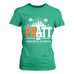 Pratt for Mayor of Los Angeles Retro Skyline Graphic T Shirt For Women Support Local Leadership LA City California Pride TS02 Irish Green Print Your Wear