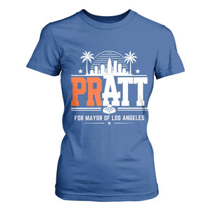 Pratt for Mayor of Los Angeles Retro Skyline Graphic T Shirt For Women Support Local Leadership LA City California Pride TS02 Royal Blue Print Your Wear