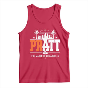 Pratt for Mayor of Los Angeles Retro Skyline Graphic Tank Top Support Local Leadership LA City California Pride TS02 Red Print Your Wear