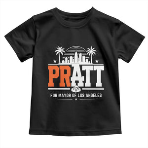 Pratt for Mayor of Los Angeles Retro Skyline Graphic Toddler T Shirt Support Local Leadership LA City California Pride TS02 Black Print Your Wear