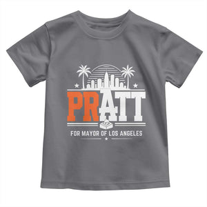 Pratt for Mayor of Los Angeles Retro Skyline Graphic Toddler T Shirt Support Local Leadership LA City California Pride TS02 Charcoal Print Your Wear